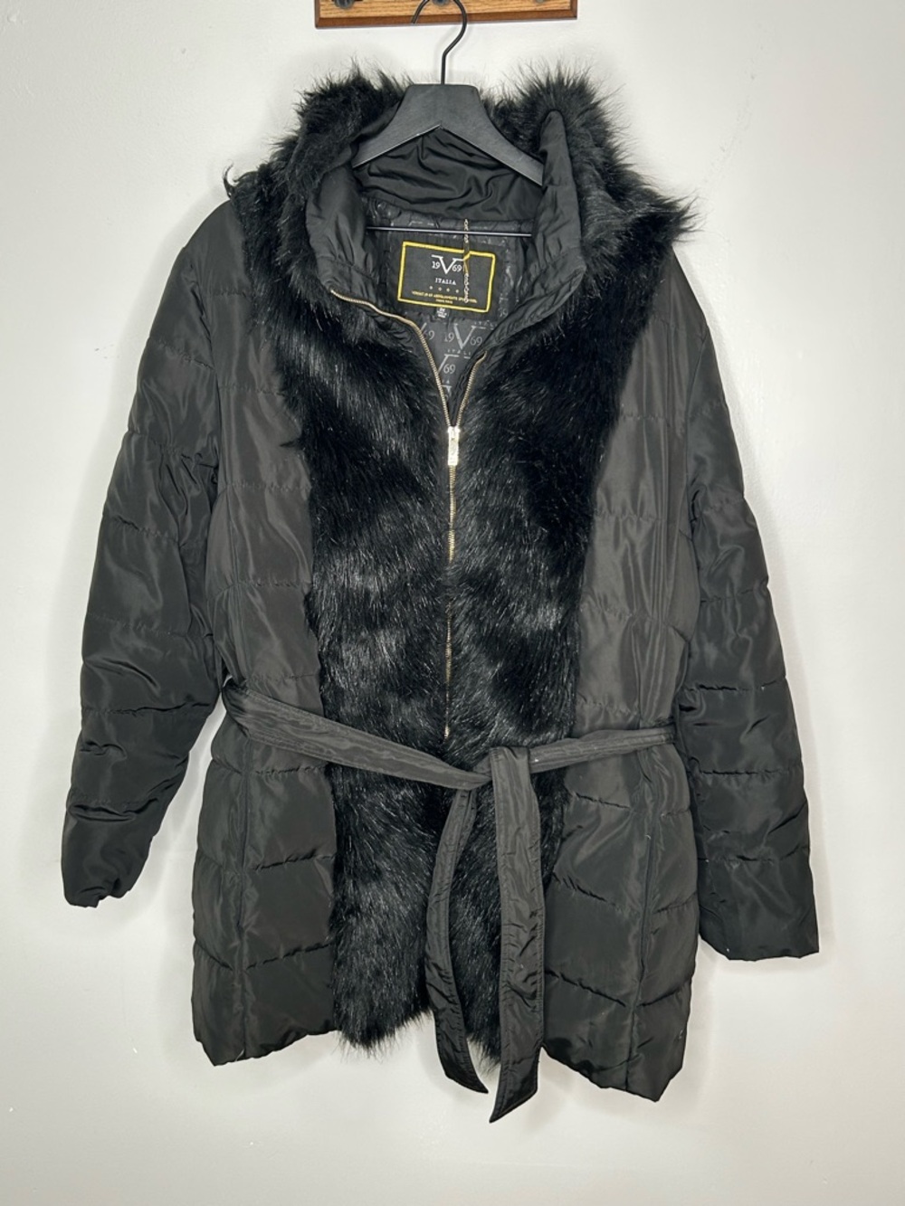 Versace 1969 Faux Fur-Accent Coat